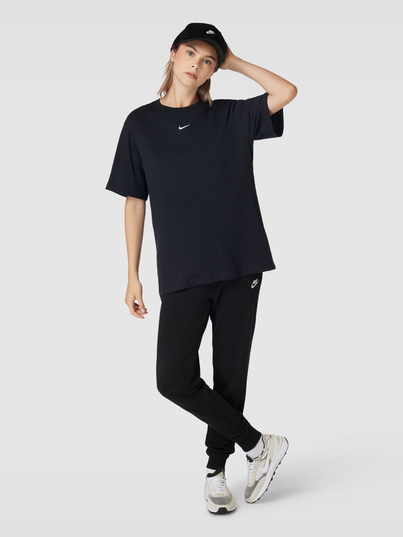 Oversized T-Shirt mit Label-Print in schwarz