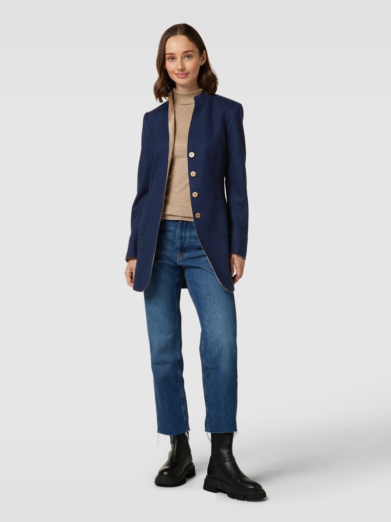 Blazer mit Stehkragen in marineblau