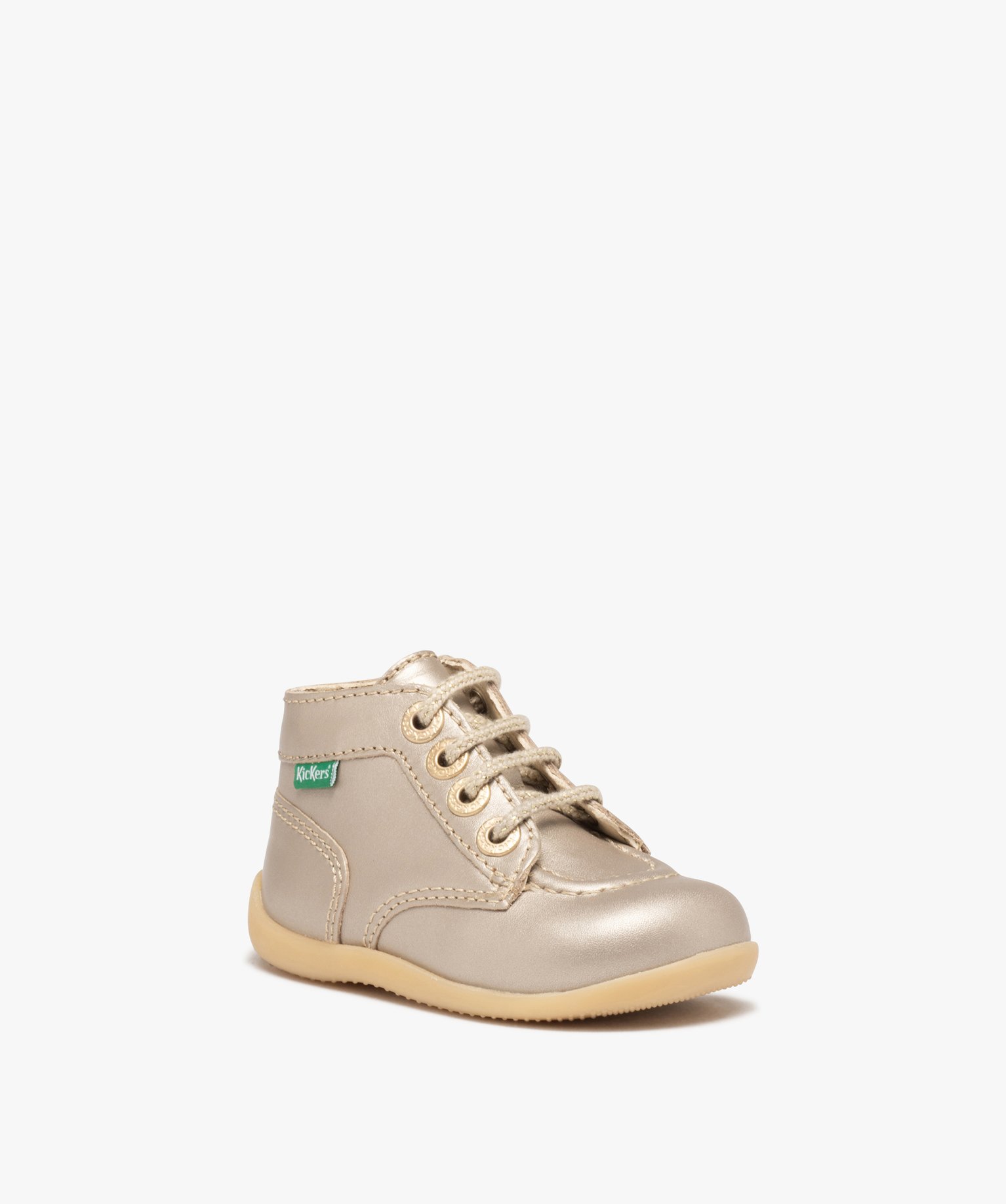 Chaussures premiers pas bébé fille en cuir imprimé fleuri... or | GEMO