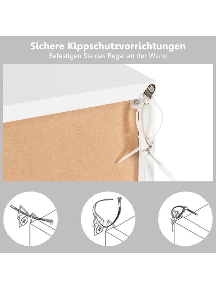COSTWAY Bücherregal 6 Fächer in Weiß günstig kaufen onesize