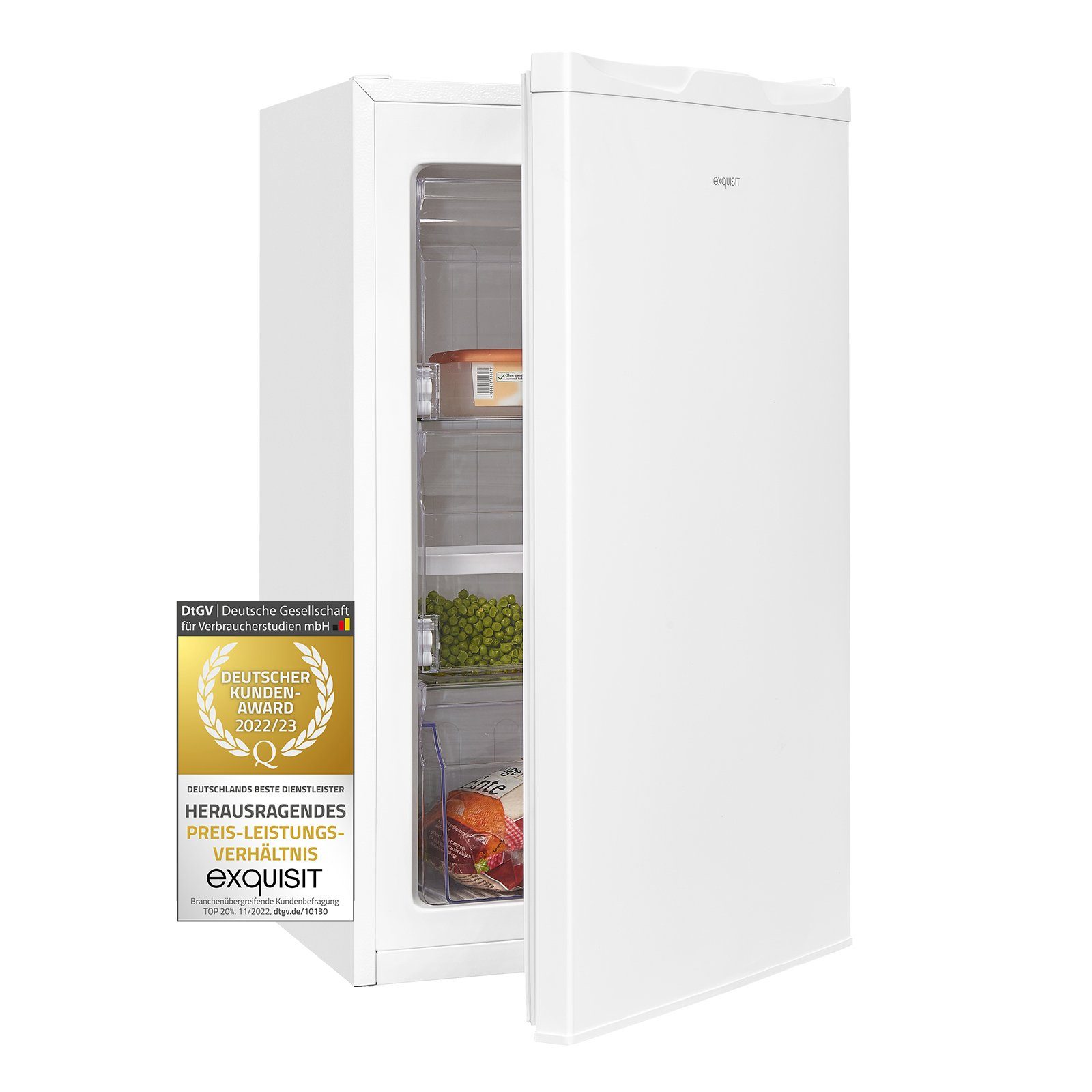 exquisit Gefrierschrank GS5111-330E weiss, 82.5 cm hoch, 45.3 cm breit