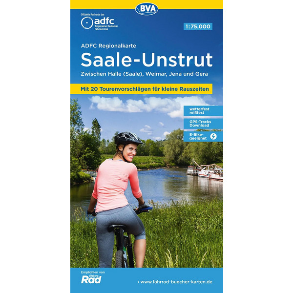 ADFC REGIONALKARTE SAALE-UNSTRUT MIT TOURENVORSCHLÄGEN - Fahrradkarte