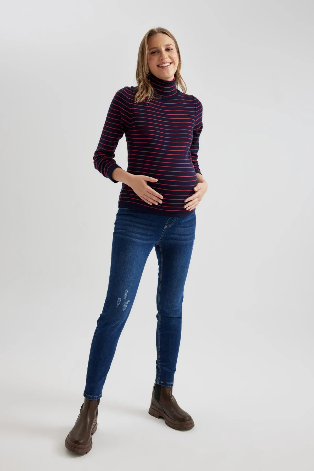 DeFacto  Skinny Fit, extra enge Passform, normale Taille, extra schmales Bein, Umstands-Jeanshose