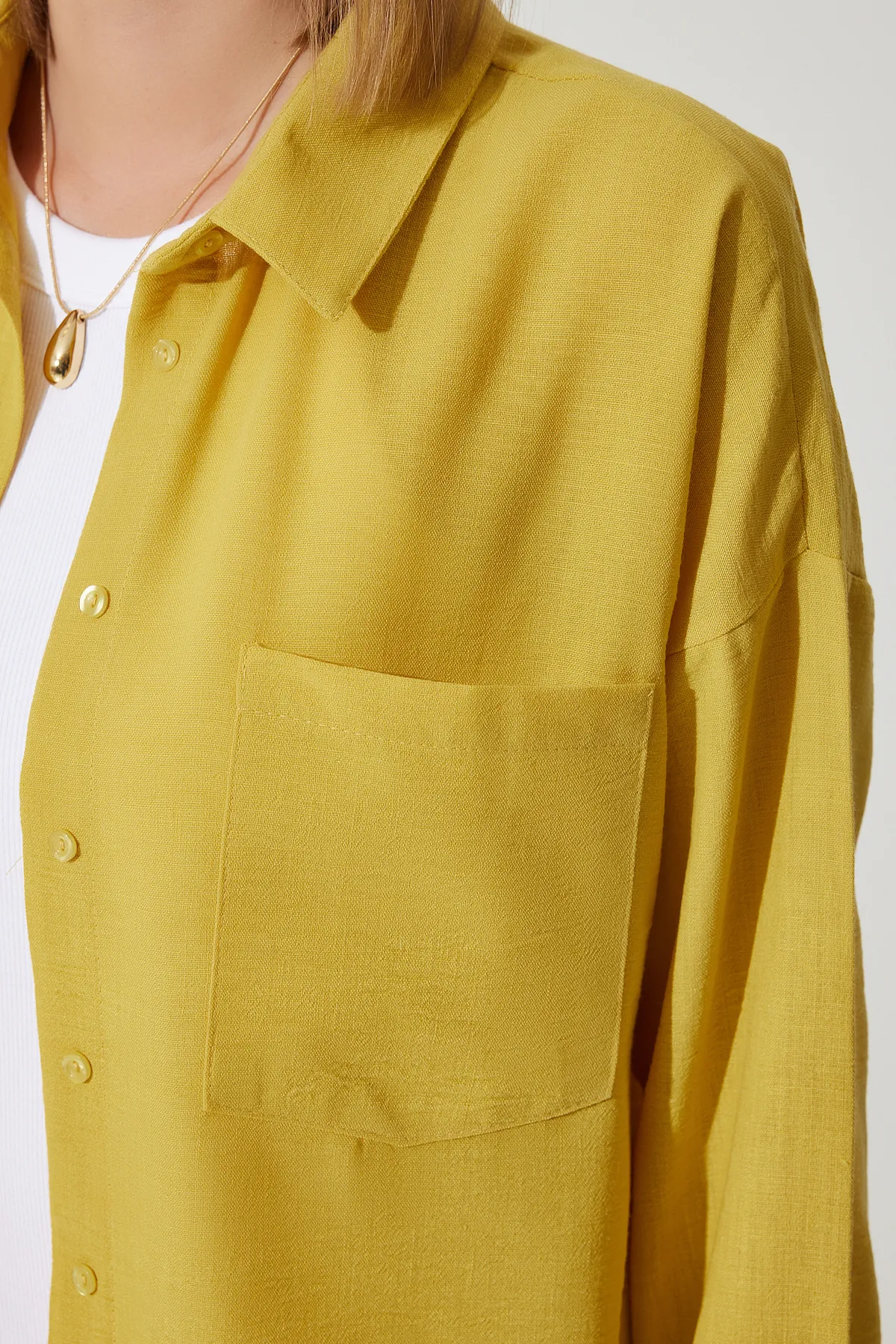 Happiness İstanbul  Hemd - Gelb - Oversized