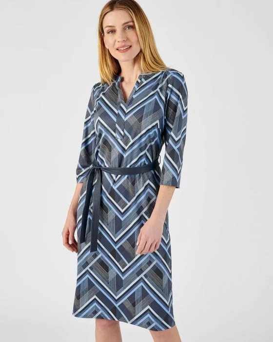Robe maille chaude imprimé graphique