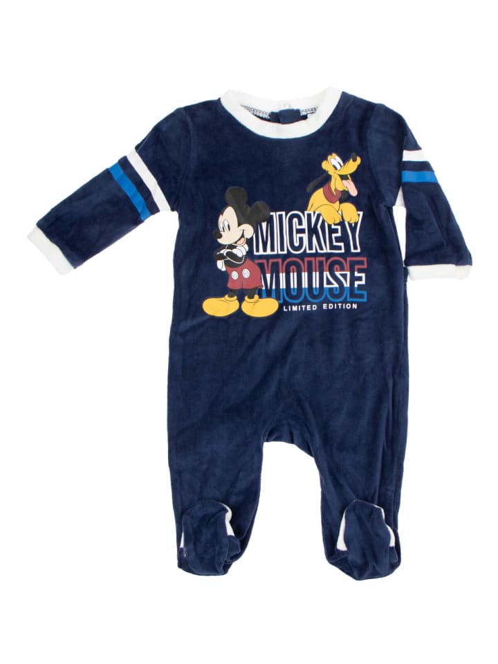 Disney Mickey Mouse Mickey Maus Baby-Overall – Kuscheliger Schlafanzug Weicher Einteiler in Blau günstig kaufen