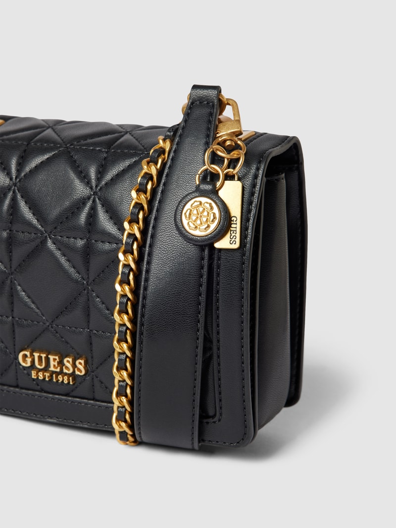 Crossbody Bag in Stepp-Optik Modell 'ABEY' in schwarz