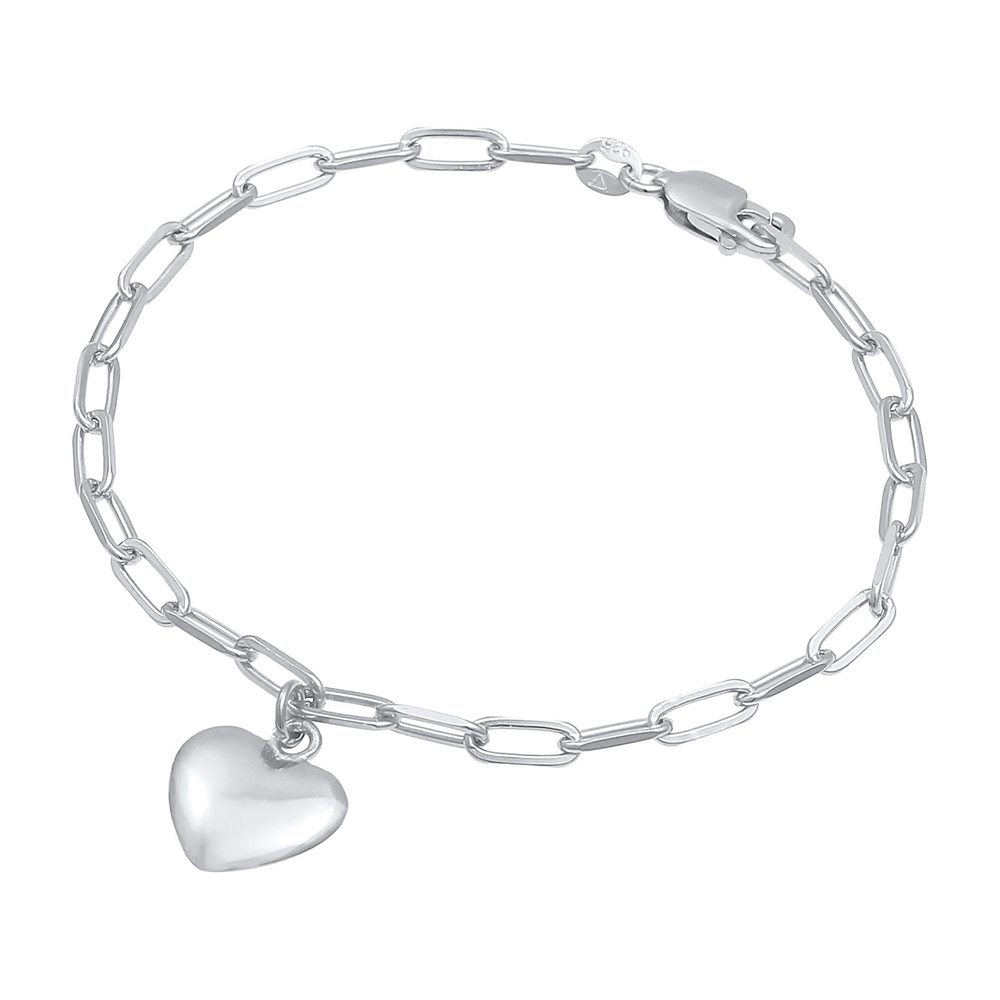 Elli Elli Bracelet Tendance ovale de Ladies Heart Love Links en argent sterling 925 Bracelet