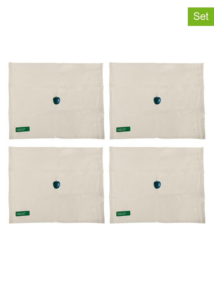 Benetton 4er-Set: Tischsets in Creme/ Grün - (L)35 x (B)45 cm günstig kaufen onesize