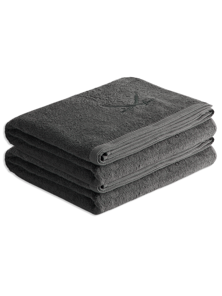 Sansibar 2er Badetuch-Set „Frottier-Kollektion Classic“, 90x180 cm in Anthrazit günstig kaufen 90x180 cm