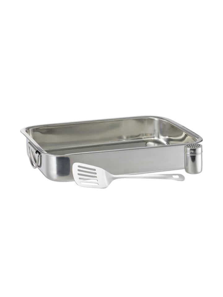 relaxdays Auflaufform Set 3 teilig in Silber günstig kaufen onesize