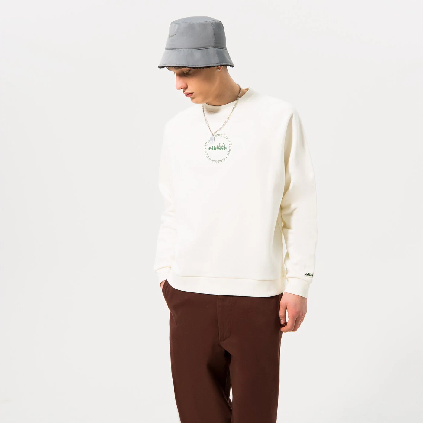 ELLESSE SWEATSHIRT VOLIERO SWEATSHIRT OFF WHT Weiß