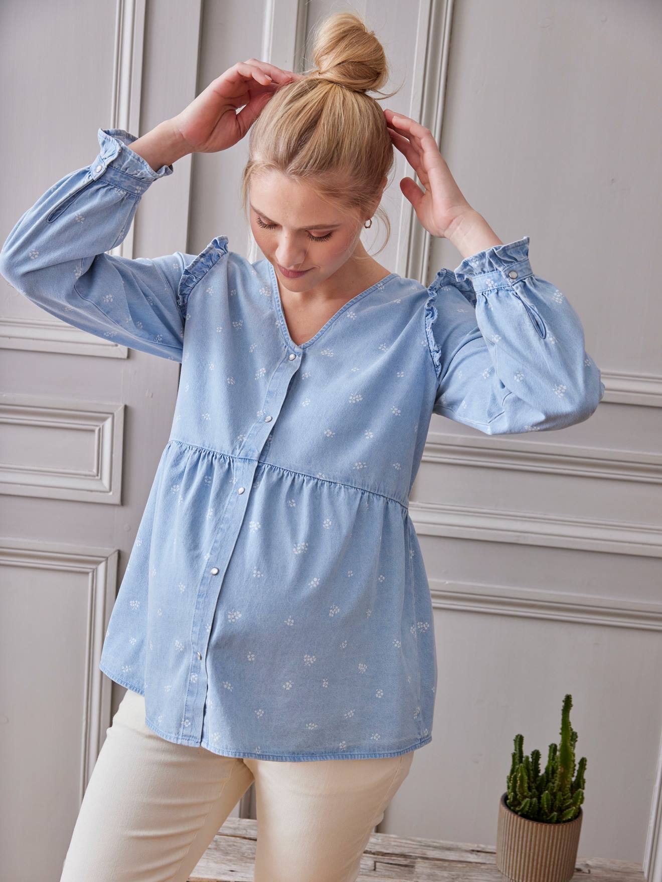 Vertbaudet Bluse für Schwangerschaft und Stillzeit - double stone