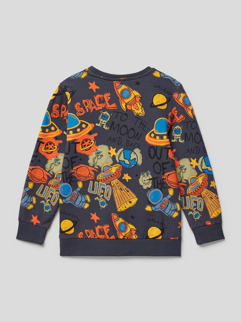 Sweatshirt mit Allover-Motiv-Print in blau