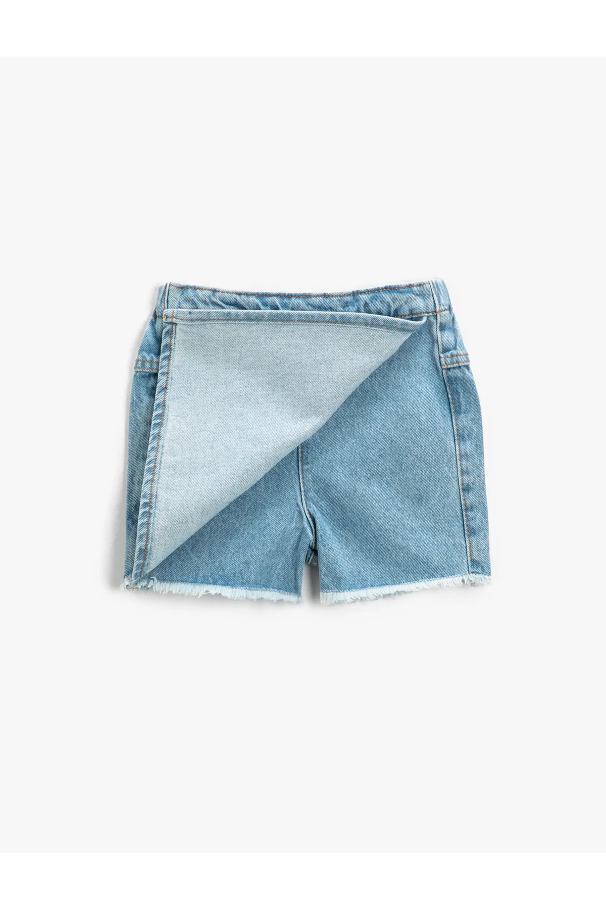 Koton  Denim-Shorts-Rock, zweireihig, mit Tasche, verstellbare elastische Taille