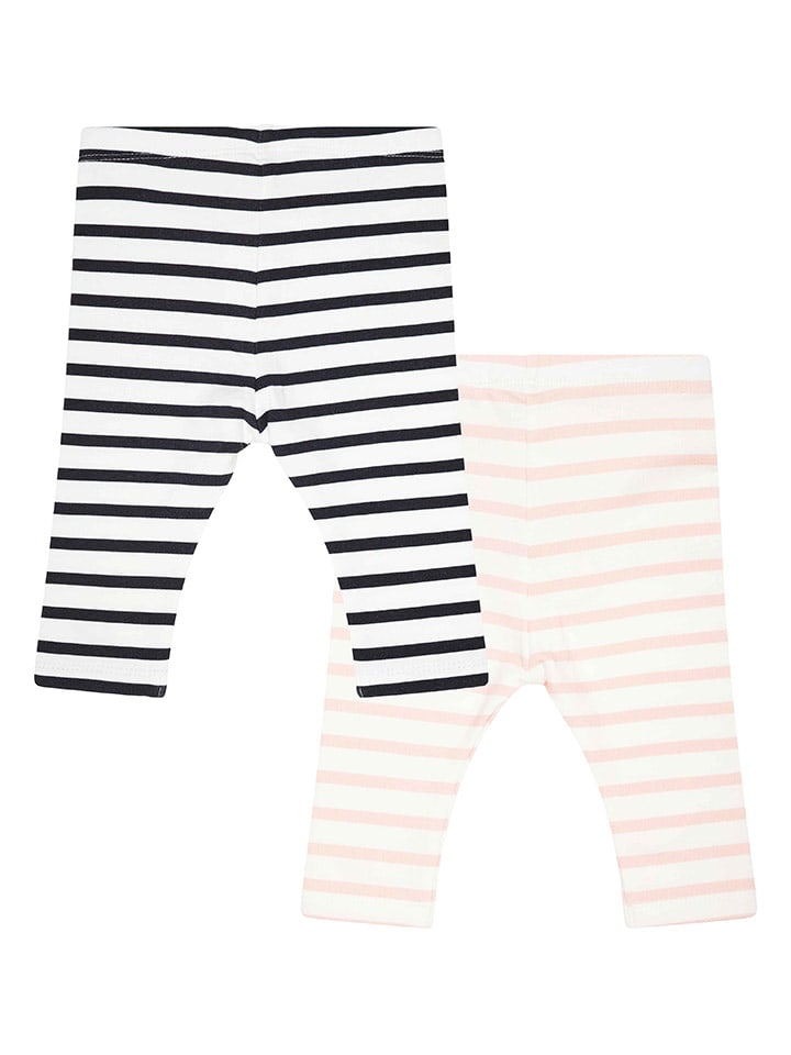 Steiff 2er-Set: Leggings in Schwarz/ Rosa/ Weiß günstig kaufen