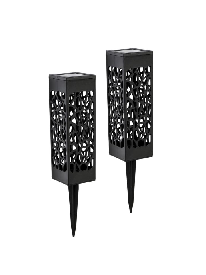 MARELIDA 2x LED Solar Wegleuchte Schattenleuchte  Lichtsensor H: 28cm in schwarz günstig kaufen onesize