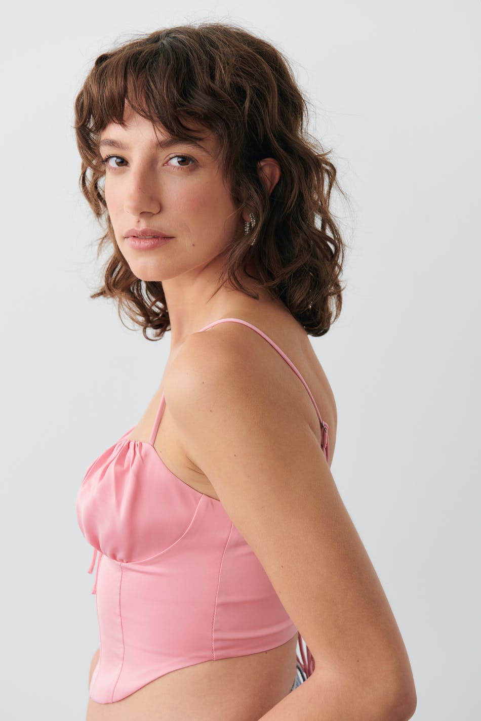 Gathered bust strap top
