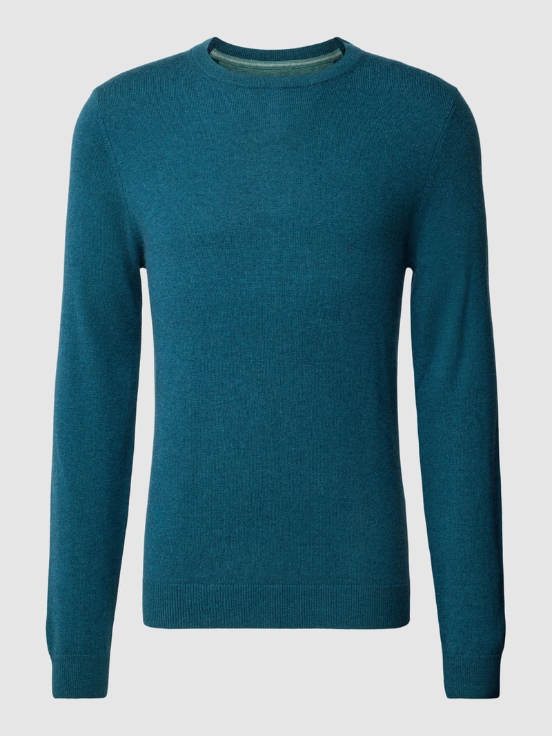 Strickpullover in melierter Optik in lagune meliert