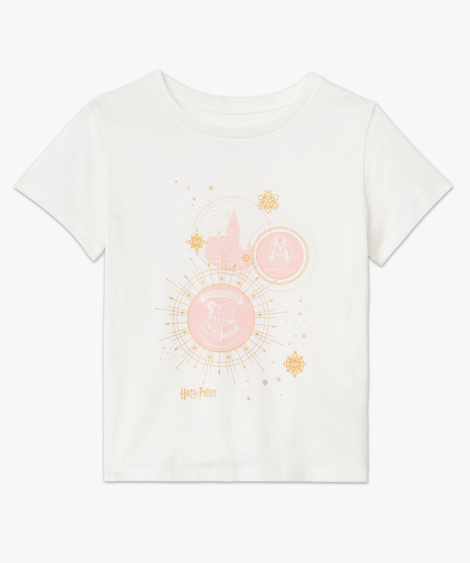 Tee-shirt à manches courtes avec touches pailletées femme ... ecru | GEMO
