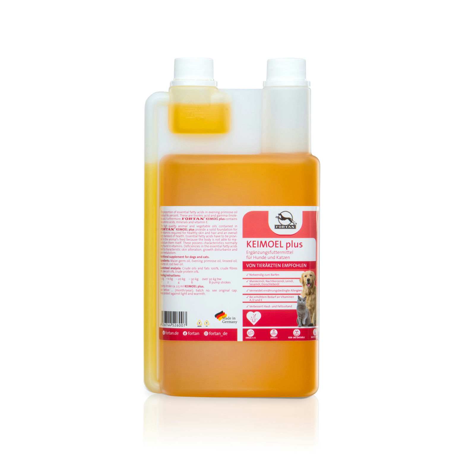 Fortan Ergänzungsfutter & Aufzucht Fortan Keimöl plus mit Gamma-Linolen 1 l