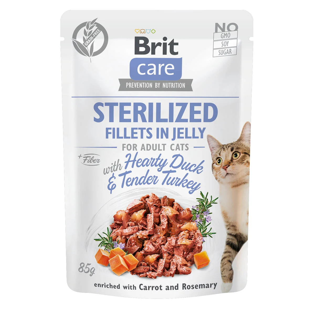 Brit Care Cat Fillets in Jelly Duck & Turkey Sterilized