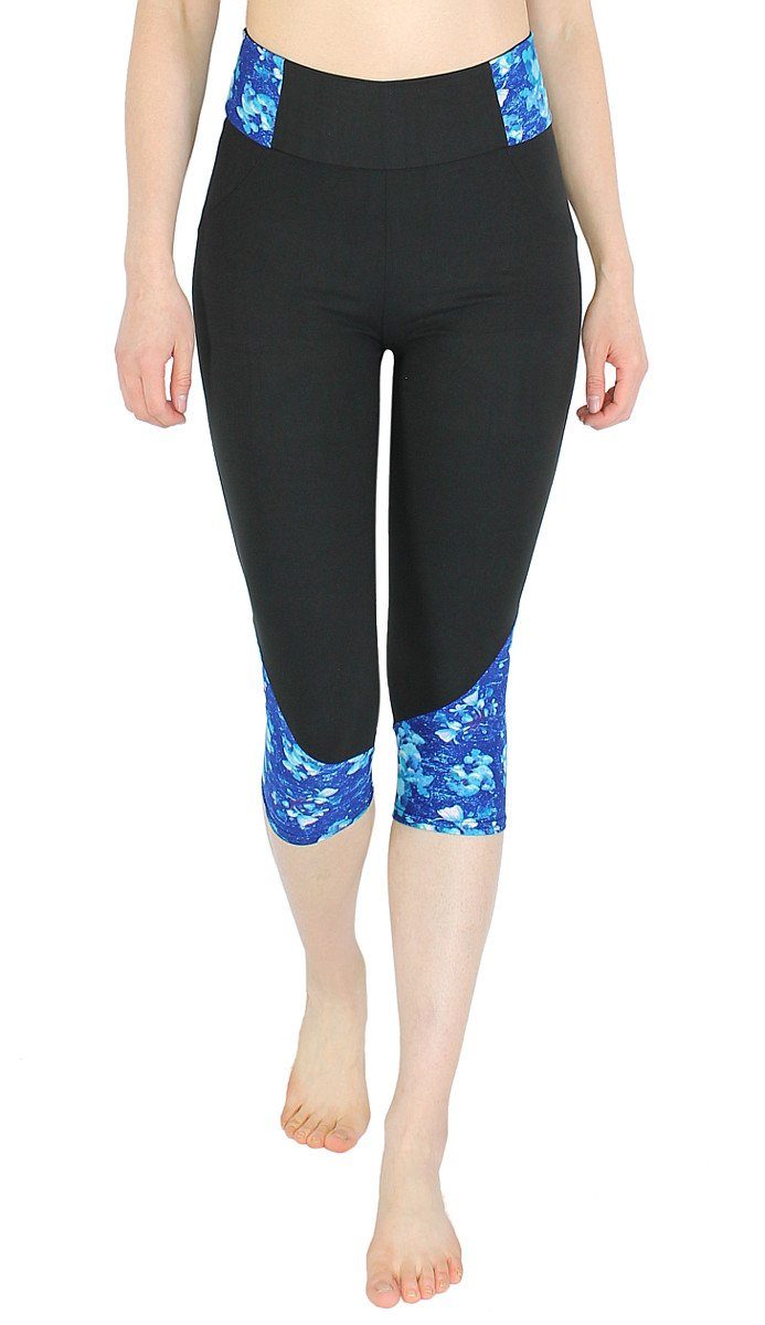 dy_mode Caprileggings Damen Capri Leggings 3/4 Fitness Hose Weiche Caprihose mit elastischem Bund
