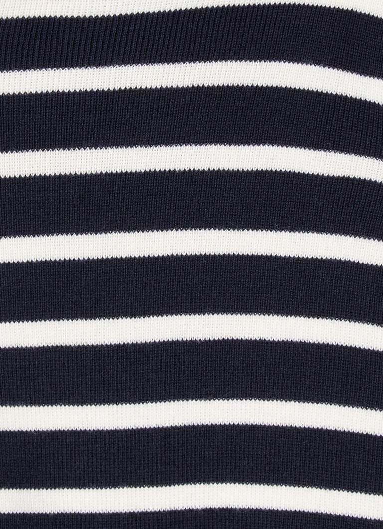 Feinstrick-Cardigan von Tommy Hilfiger mit Streifenmuster und Logostickerei.