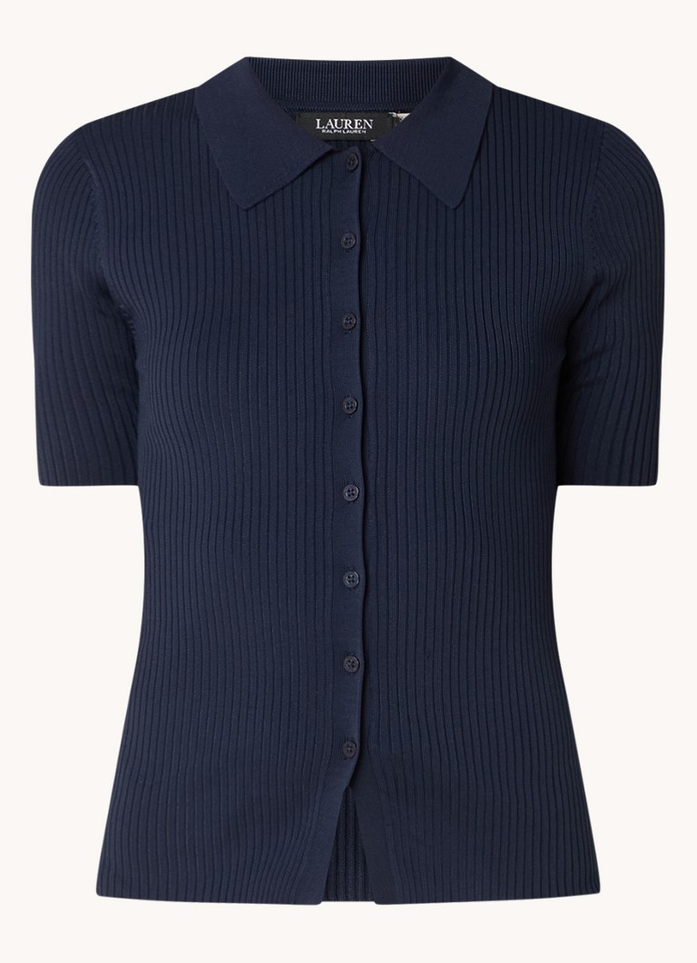 Ralph Lauren Rib-knit top with polo collar