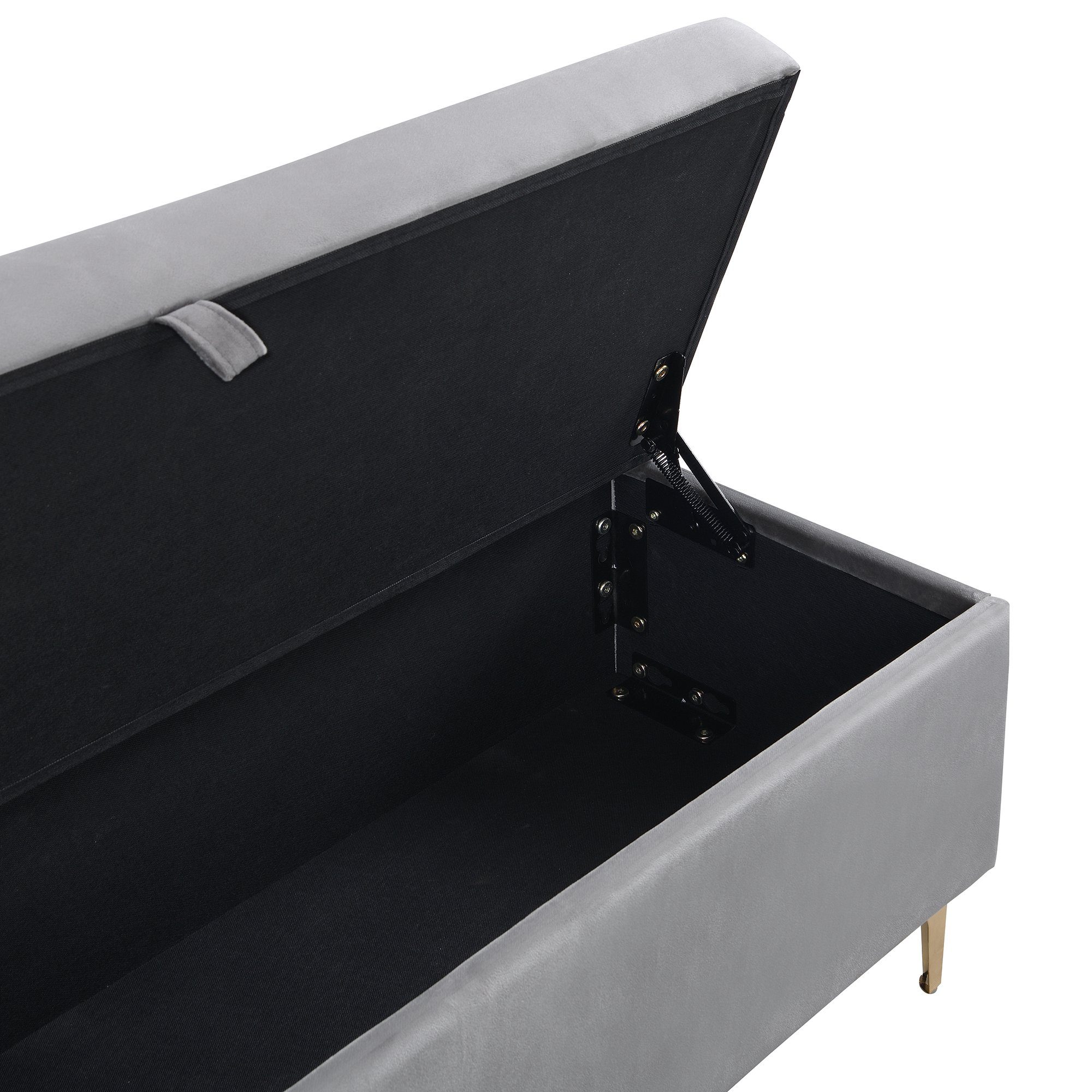 REDOM Polsterbett Polsterbett Polsterbank Doppelbett Bett mit Lattenrost ohne Matratze (grau, Samt, 119 x 42.5 x 48 cm), Gepolsterte Sitzbank, hochwertiges Samt