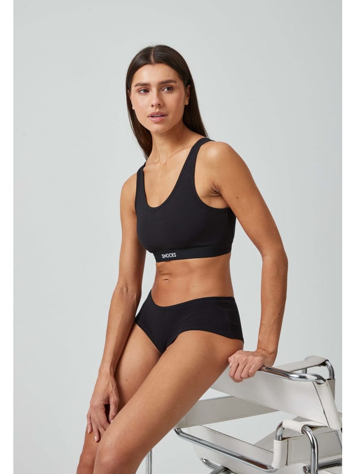 SNOCKS Soft BH aus Bio-Baumwolle 1 Stück in Schwarz günstig kaufen