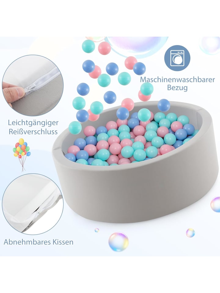 COSTWAY Bällebad mit 200 Bällen in Grau günstig kaufen onesize