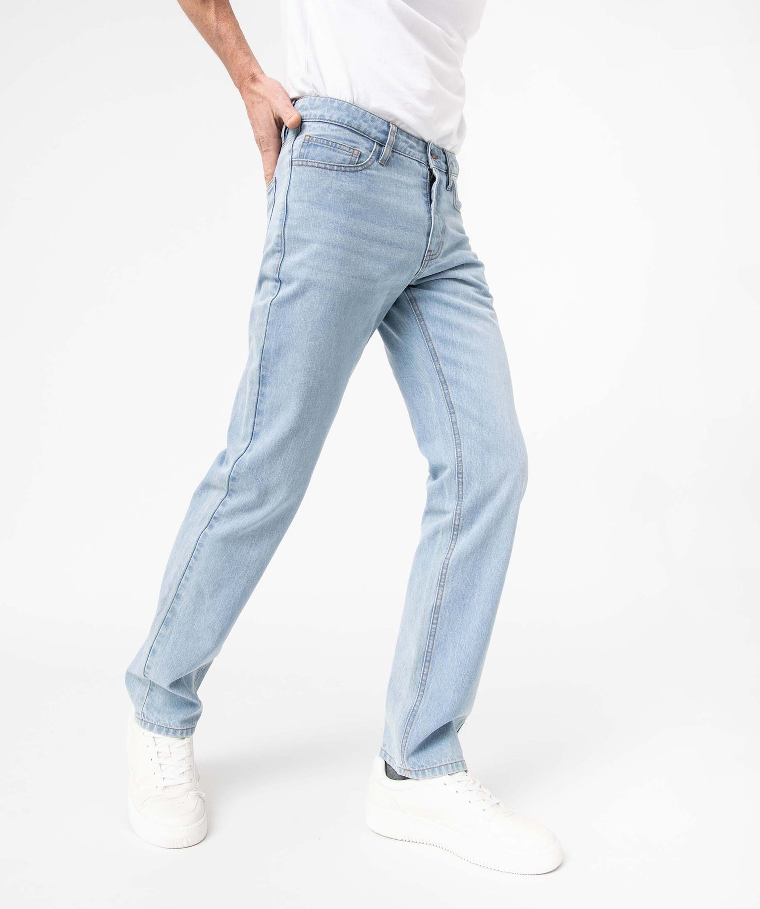 Jean homme coupe Regular légèrement délavé bleach | GEMO