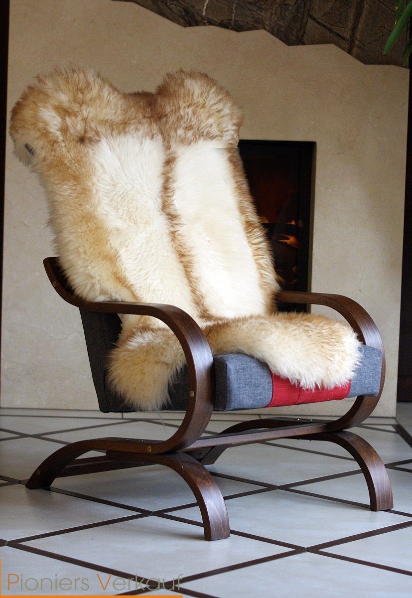 Fellteppich Pioniers Verkauf Schaffell Lammfell Teppich Dachsmuster 110-119 cm, Pioniers Verkauf