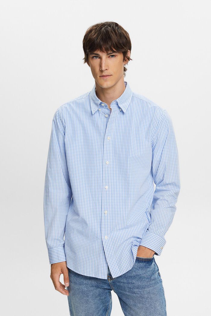 Button-Down-Hemd mit Vichy-Muster, 100% Baumwolle
