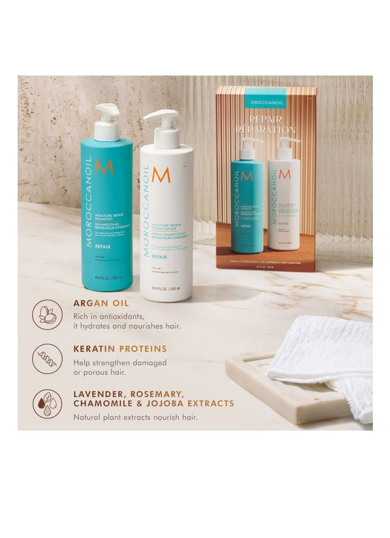 Kit de îngrijire a părului Moroccanoil Repair Duo