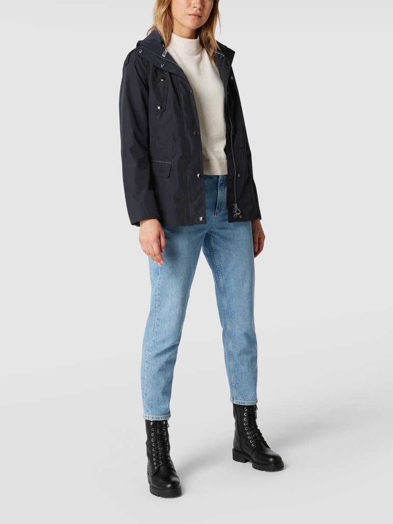 Funktionsjacke mit Knopfleiste in marineblau