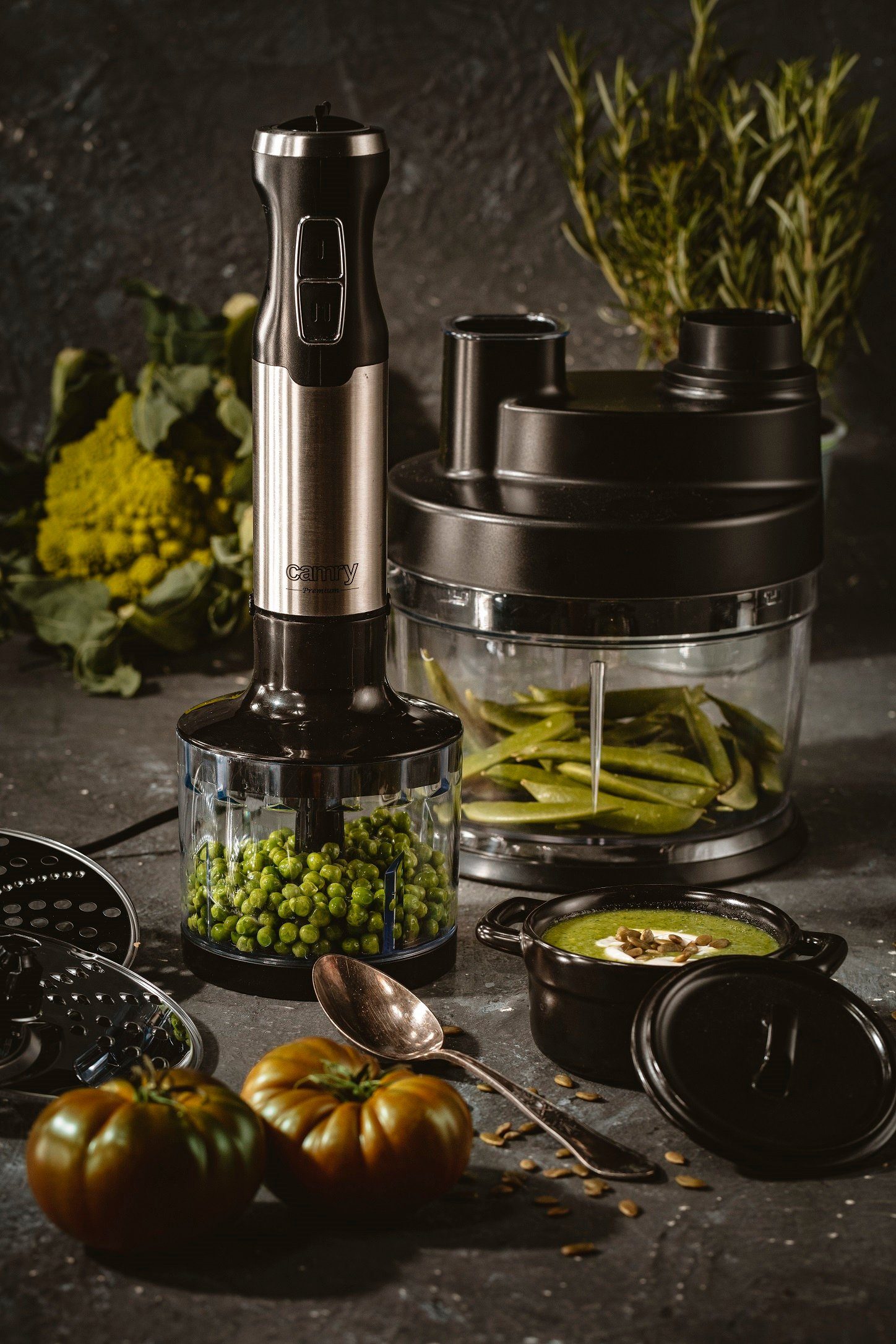 JUNG Handmixer CAMRY CR4623 Elektrische Stabmixer Set, Zerkleinerer Küche elektrisch, 1000,00 W, Multizerkleinerer Gemüseschneider Zwiebelschneider Stabmixer Pürieren
