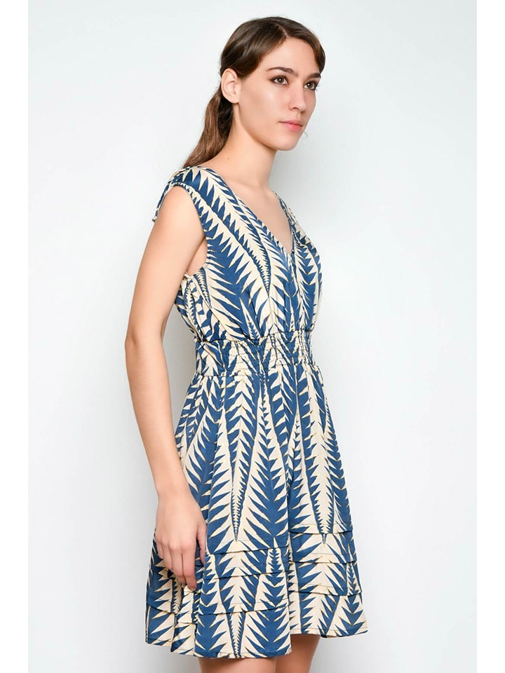 H.H.G. Kleid in Creme/ Dunkelblau günstig kaufen