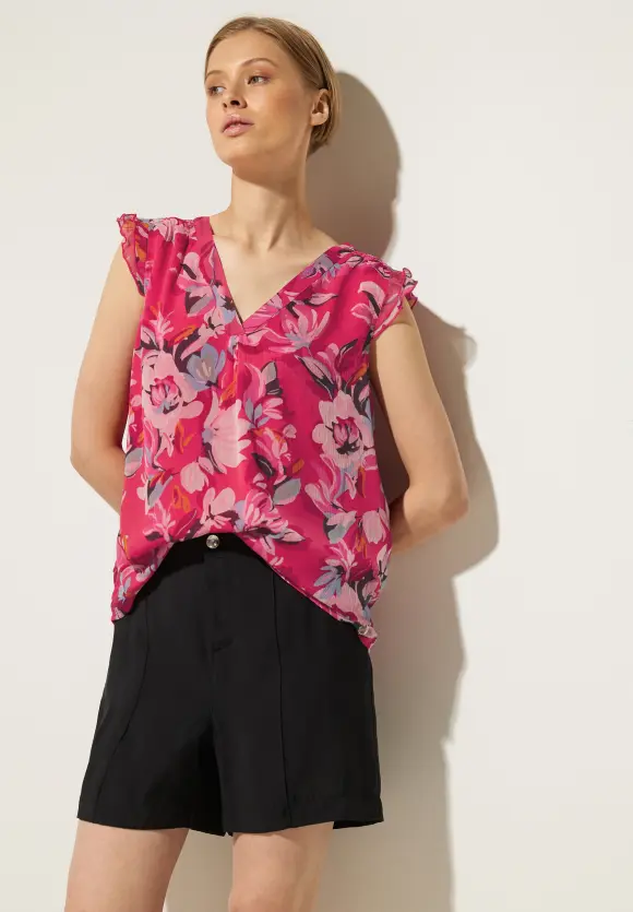 Street One Chiffon Bluse mit Rüschen