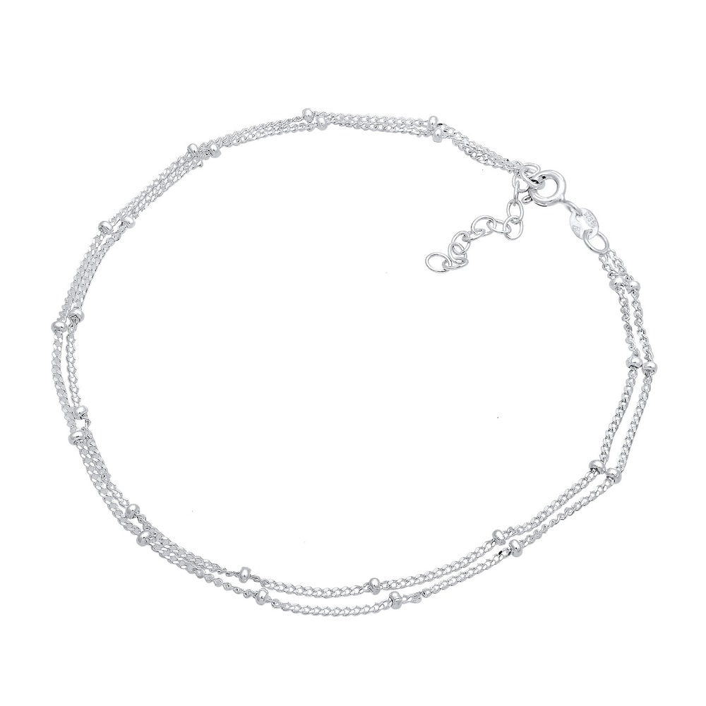 Elli Elli Bracelet de Cheville Femmes Boule Intemporelle Basique en Argent Sterling 92 Bijoux