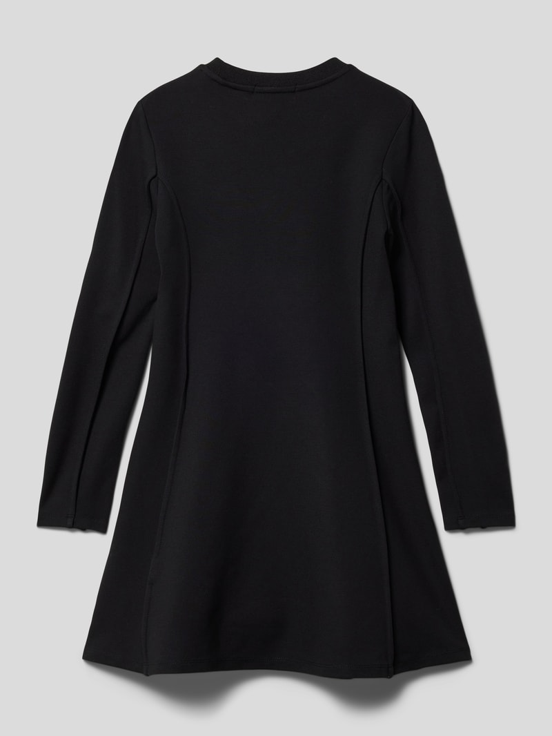 Kleid aus Viskose-Mix mit Label-Print Modell 'PUNTO' in schwarz