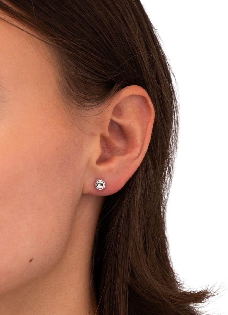 Buddha to Buddha Logo single silver stud earring