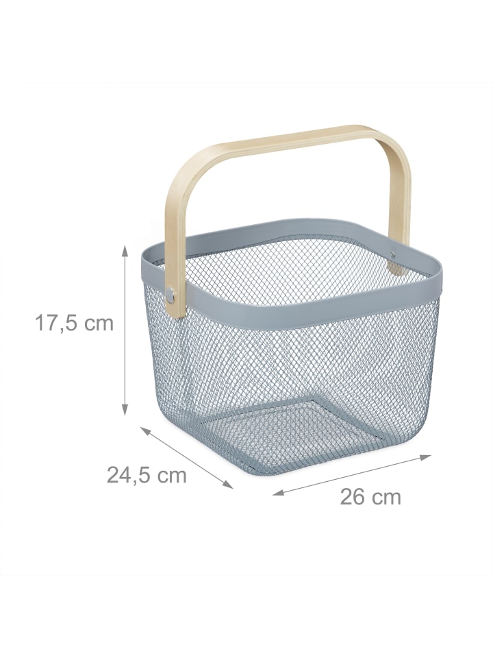 relaxdays Aufbewahrungskorb in Grau - (B)26 x (H)17,5 x (T)24,5 cm günstig kaufen onesize