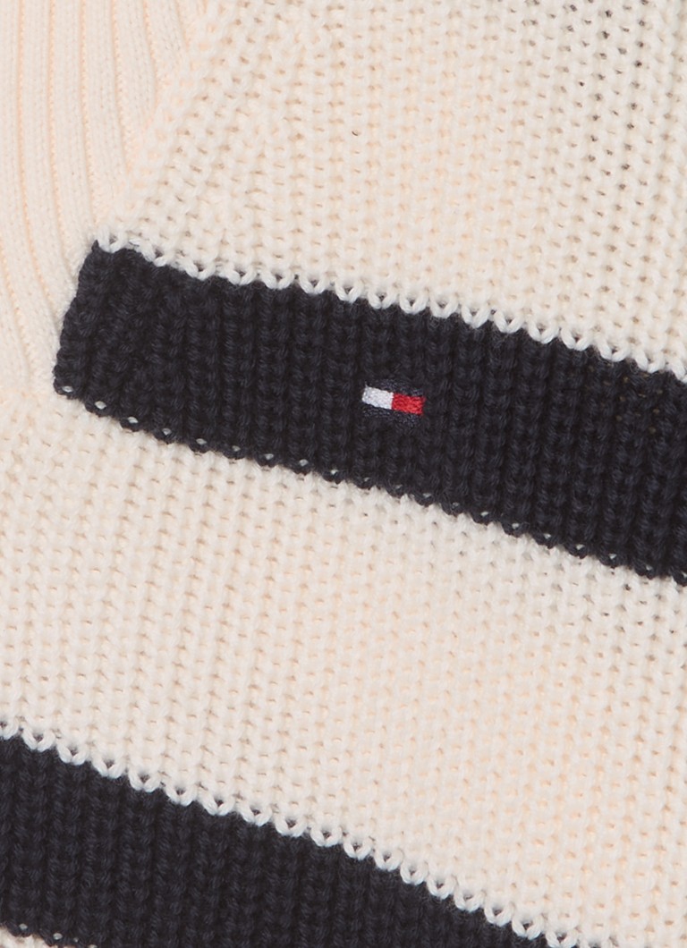 Suéter Tommy Hilfiger de tricô grosso com meio zíper