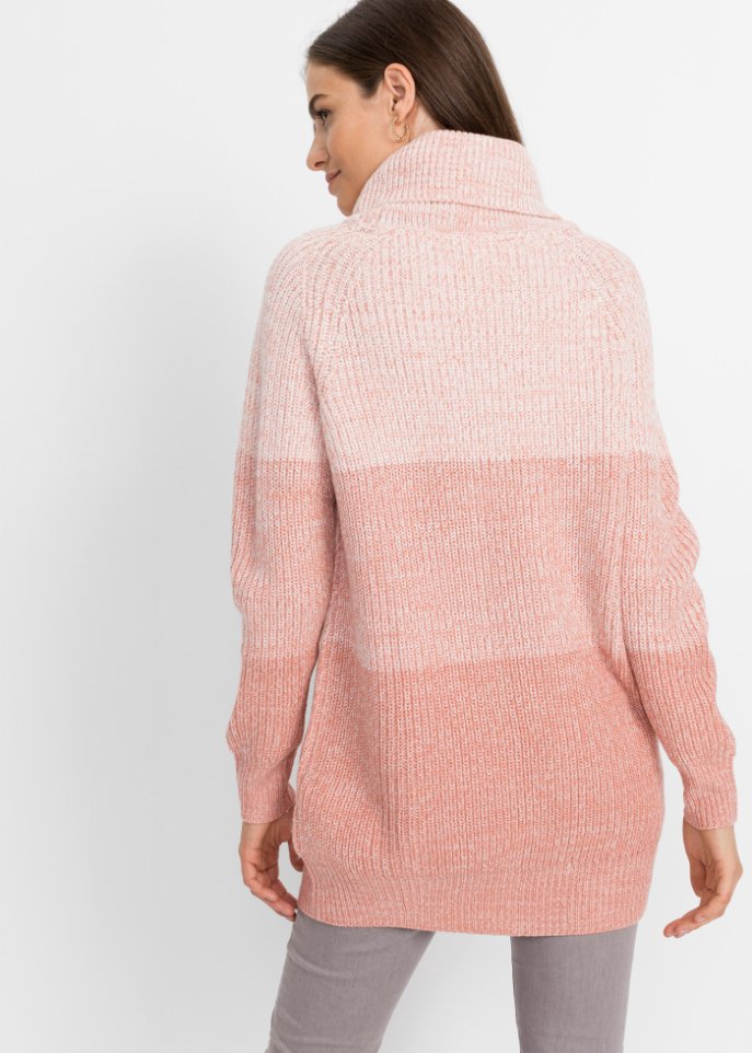 Rollkragenpullover mit Farbverlauf