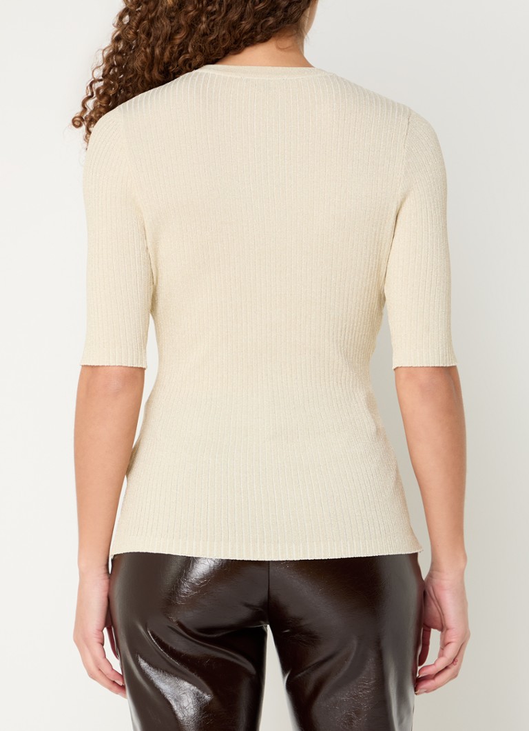 NIKKIE Eveline ribbed knit top with lurex
