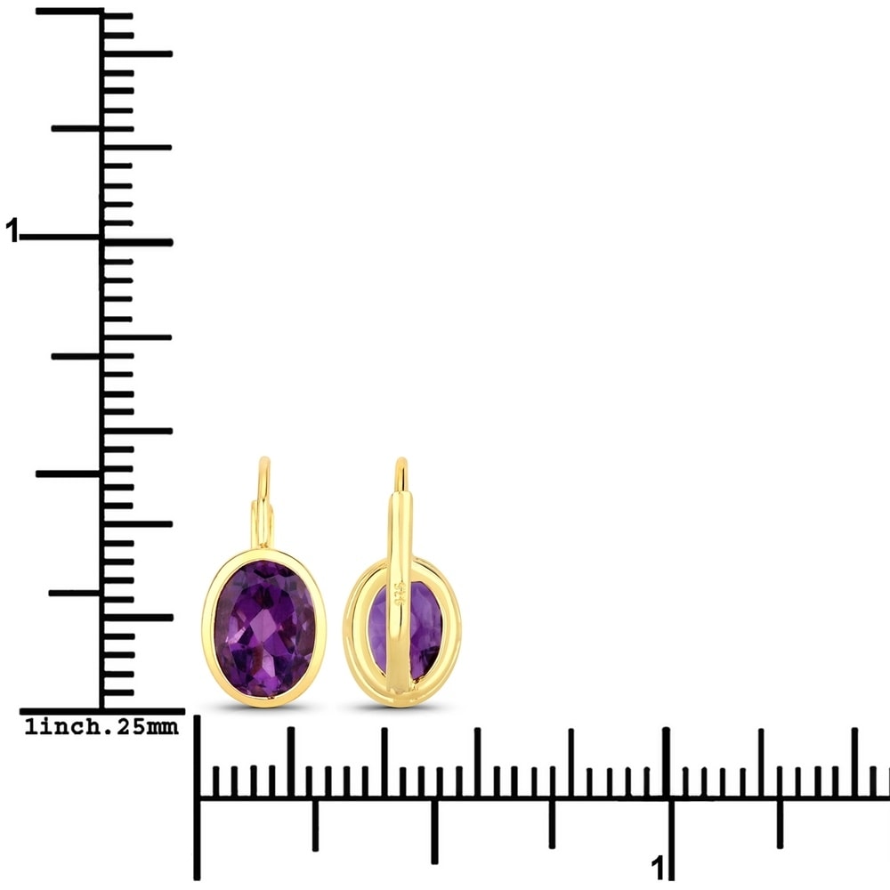 Rafaela Donata Boucles doreilles Argent sterling Améthyste en Or jaune Bijoux