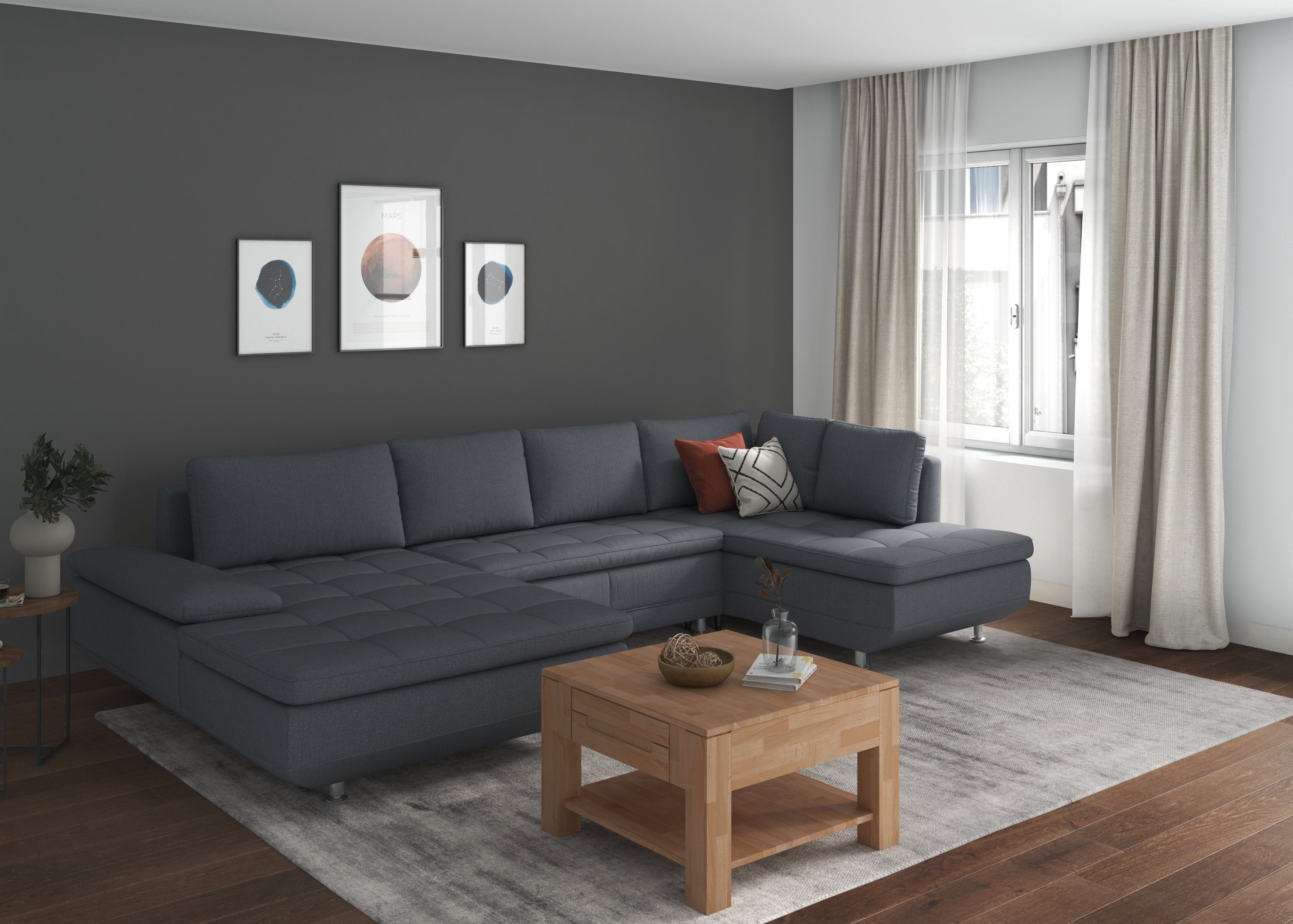 Woltra Couchtisch Kolding, Massivholz mit Schublade