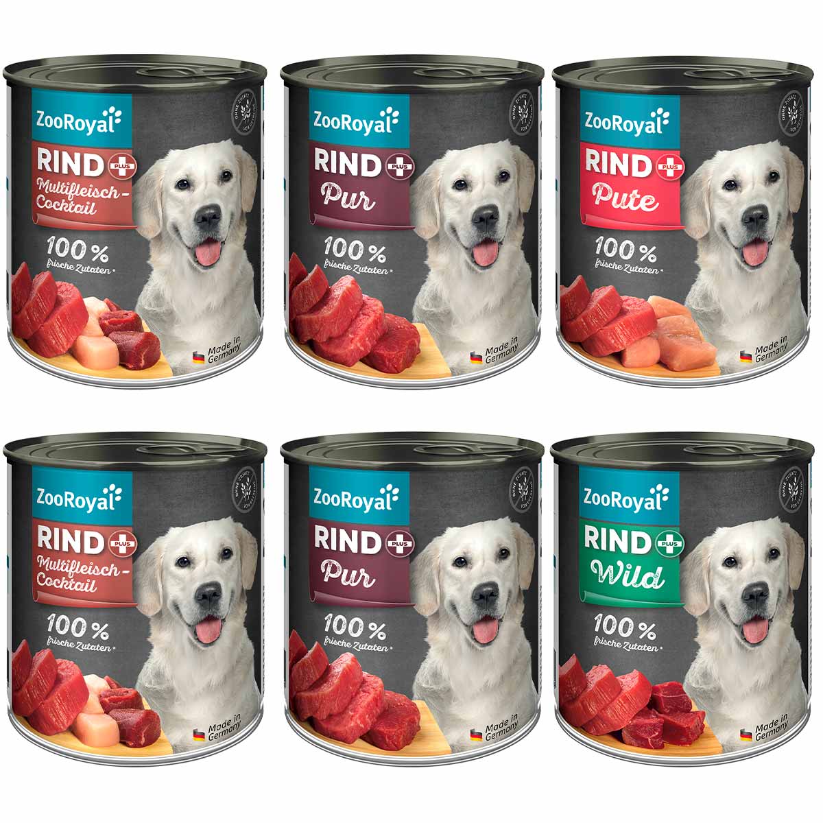 ZooRoyal Rind+ Mixpaket Hund 6x800g günstig kaufen